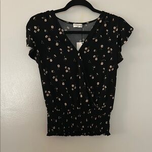 Black Floral Top